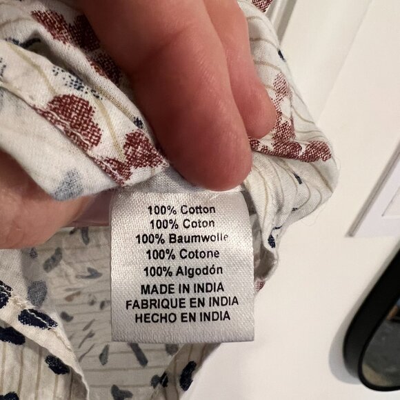 Bridge and Burn Shirt Dress Sz L, block floral print, white, EUC - Picture 4 of 4